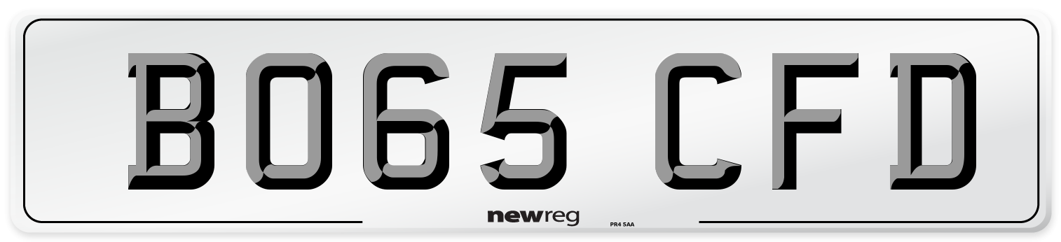 BO65 CFD Number Plate from New Reg